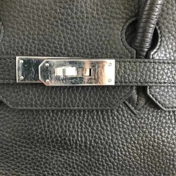 Hermes Birkin Handbag Noir Clemence with Palladium Hardware 35 Black - Picture 4 of 11
